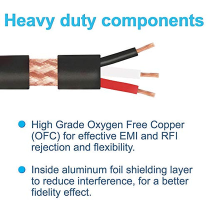 HQRP 2-Pack 3-Pin XLR Female to 3-Pin XLR Male Adjustable-Angle Low-Profile Cables Compatible with Sound Devices 302, 552, 633, 688, 788T Mixer/Recorder, Premium Gold-Plated Male Connector