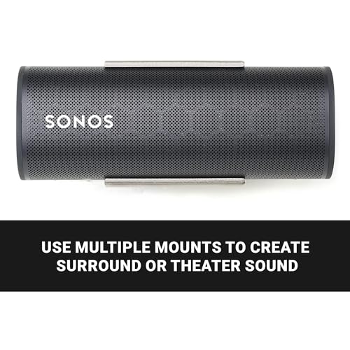 Spartan Mounts Compatible with SONOS Roam Bluetooth Speakers | Low Profile Wall Mount Anywhere Design for Home, Office, Studio, Garage, Dorm, Patio, Auto, Boat, Golf Cart - color: White