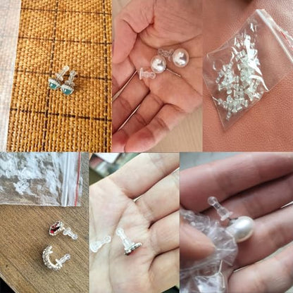 60 Pack Earring Backs Silicone Earring Back Non-Slip Rubber Earrings Safety Backings Full Cover Stopper Keeper for Pearl Studs Earrings Heavy Hoop Earrings Ear Piercings Prevent Falling Losing