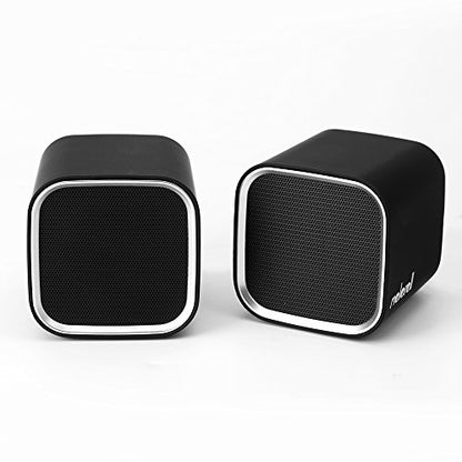 Computer Speakers for Desktop PC, Laptop, Mac, USB Powered, Small Wired 2.0 Channels Dual Stereo Clear with Bass Less Distortion