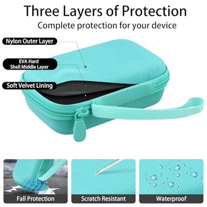 for JBL Go 5/4/3 Ultra Portable Speaker Hard Travel Case, Mint Green | Protective Storage Bag with Mesh Pocket & Hand Strap, Shockproof EVA Carrying Box, Soft Lining - color: Mint Green Case
