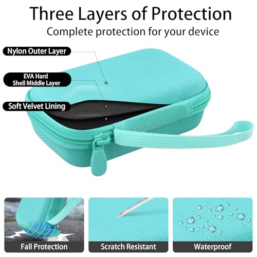 for JBL Go 5/4/3 Ultra Portable Speaker Hard Travel Case, Mint Green | Protective Storage Bag with Mesh Pocket & Hand Strap, Shockproof EVA Carrying Box, Soft Lining - color: Mint Green Case
