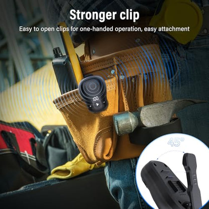 Wearable Bluetooth Speaker, Clip-on Wireless Portable Speakers, IP56 Waterproof Clip Speaker Up to 18 Hours Battery Life, Built-in Mic for Hands-Free Music/Calls, Work/Outdoor, Black