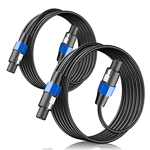 2-Pack 25ft Speakon to Speakon 12AWG Cable Twist Lock Pro Speaker Cord - size: 25 Feet