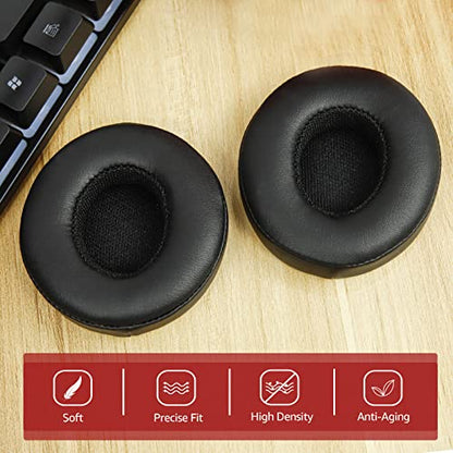 Krone Kalpasmos Beats Solo 3 earpad Replacement for Solo 2 & Solo 3 | Soft Memory Foam Beats Solo 3 Replacement Ear Pads with Protein Leather, Durable Beat Headphone Cover for Solo 2/3 Headphones - color: Black