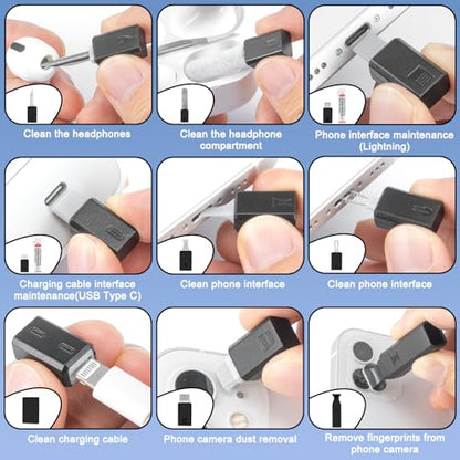 walrfid Cleaner Kit for AirPod, 12-in-1 Earbud Cleaning Kit | with 30ml Screen Cleaner and Camera Lens Cleaning Pen, Multi-Tool for Charging Case Tablet iPad Phone Charging Port