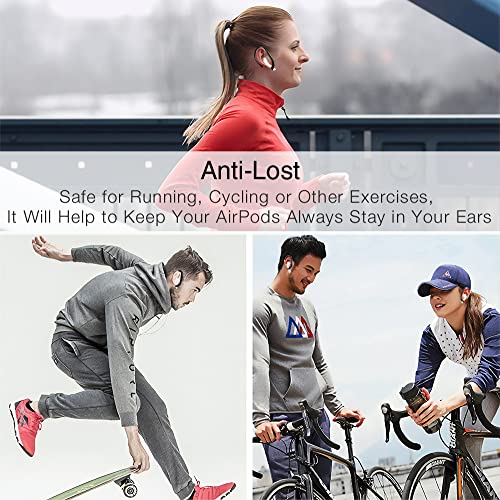 Ear Hooks for Apple AirPods Pro 2/1 & AirPod 4-1, Black | Comfortable to wear, Anti Slip Sports Hooks, Easy Install and Take off, Compatible with all AirPods Model (Except Pro 3) - color: Black