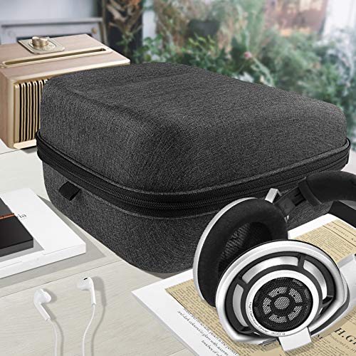 Geekria Shield Case for Large-Sized Over-Ear Headphones, Replacement Protective Hard Shell Travel Carrying Bag, Compatible with Sennheiser HD820, HD800, Pulse Elite (Dark Grey)