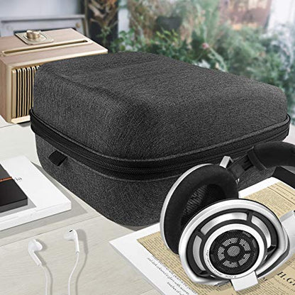 Geekria Shield Case for Large-Sized Over-Ear Headphones, Replacement Protective Hard Shell Travel Carrying Bag, Compatible with Sennheiser HD820, HD800, Pulse Elite (Dark Grey)