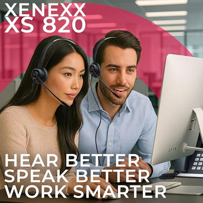 XS 820 Telephone Headset Bundle for Agent Training, Coaching, Monitoring, Supervising, Onboarding - Compatible Desk phones - Avaya, Yealink, Poly, Cisco, Mitel, Grandstream (Mono, Basic Bundle) - color: Mono