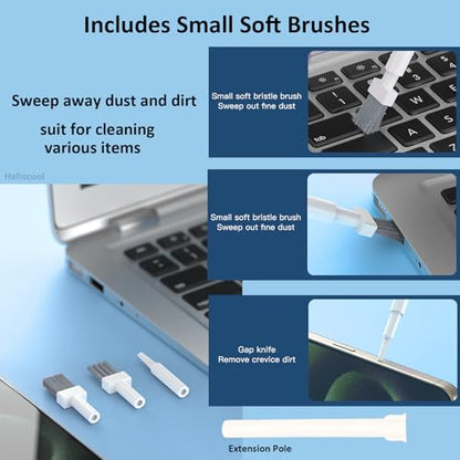 Electronics Cleaning Kit 32 in 1 Multi-Functional Keyboard Cleaning Kit | Phone Cleaning Tool Kit for Cleaning Computer, Keyboard, Earbuds, Laptop, Camera, Lens, Monitor - color: White