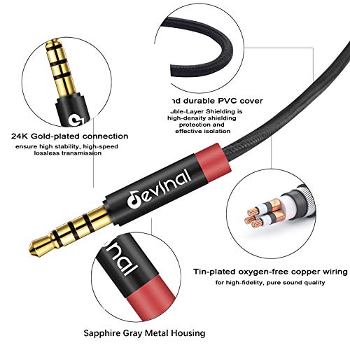 3.5mm TRRS Headphone Extension Cable, 1/8" inch Female 4-Pole to Male Extension Cord, Mini-Jack Aux Stereo Audio Connector 10Ft/3M (2 Pack) - size: 10 Ft