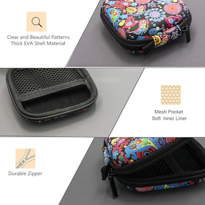 Earbud Case,Headphone Organizer Earbud Storage Bag, Hard EVA Shockproof Cover Carrying Case with Carabiner Clip Compatible with AirPods 4 AirPods Pro 2nd /3/2/1 Bose Galaxy (Jellyfish)