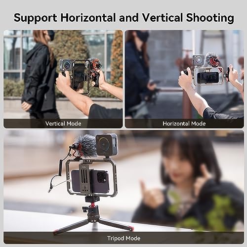 SmallRig Universal Phone Cage, Smartphone Video Rig Kit with Handles, Handheld Filmmaking Vlogging Case Stabilizer for Videomaker, for iPhone 17/16/15 for Samsung for Pixel and Other Android Phones - style: Cage w/ Dual Handles