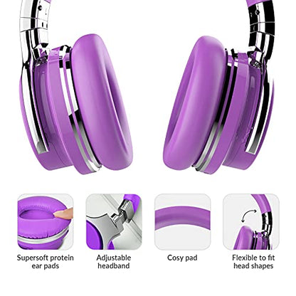 Million Sold 10 Years Classic E7 Active Noise Cancelling Headphones with Upgraded Noise Cancellation, Bluetooth Headphones Wireless with HD Sound Vivid Deep Bass, for Home Office Travel Gift Pcs - color: Purple, style: E7 Wireless Active Noise Cancelling