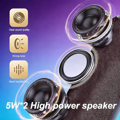 T&G Bluetooth Speaker RGB Lights, 15W Loud Stereo Sound | IPX5 Waterproof Shower Speaker, 24H Battery Portable for Outdoor Party Beach Pool - color: Red