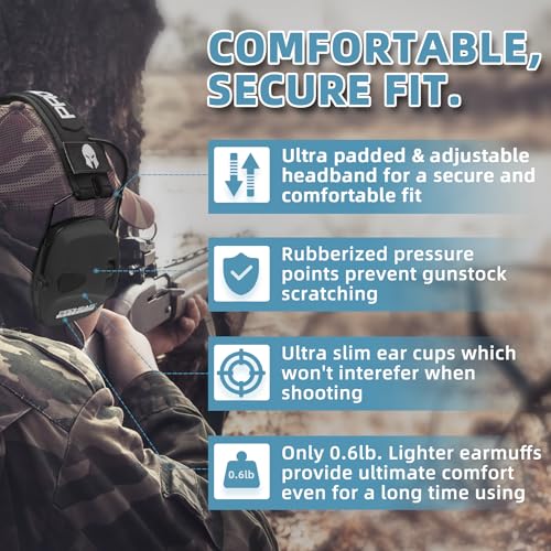 PROHEAR 2 Pack Electronic Ear Protection for Shooting with 4X Sound Amplification, Gun Range Hearing Protection Muffs, NRR 23dB Noise Reduction Headphones for Hunting, Black and Black - style: Electronic-black*2