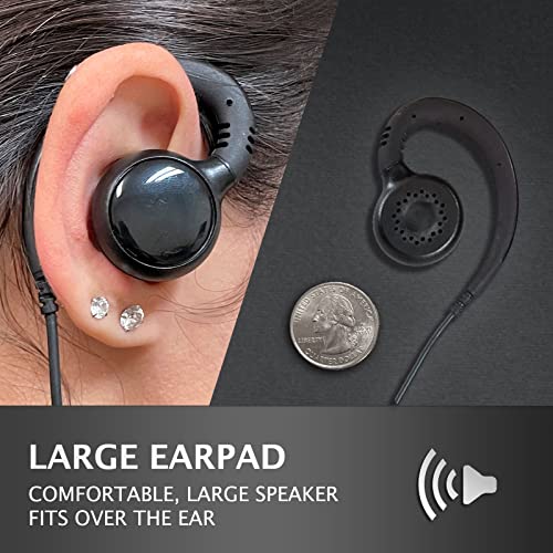 PROMAXPOWER [10-Pack] C-Shape Swivel Earpiece Headset with PTT Button & Microphone for Motorola Two-Way Radios XPR7350e, XPR7550, XPR7580, XiR-P8268, MTP850, APX4000 - size: 10-Pack