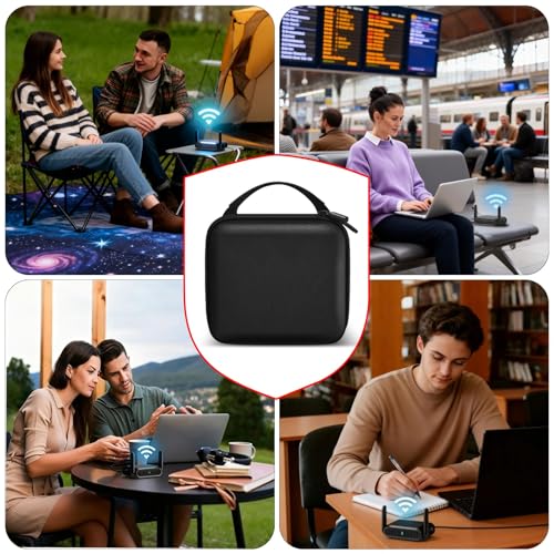 Router Case for TP-Link Wi-Fi 7/6 (BE3600/ AX1500/ AX3000), Black | Also Fits GL-BE3600/GL-MT3600BE/GL-AXT1800; Mesh Pocket for RJ45/Adapter; Business Travelers, Digital Nomads,Box Only - color: Black L, style: For BE3600