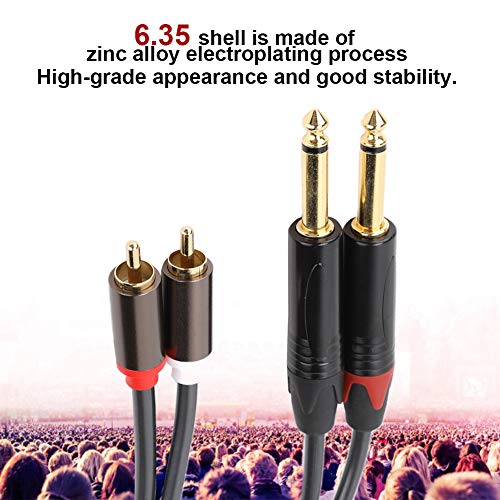 ZJchao to 1/4 Adapter, 1.5M Audio Interconnect Cord 6.35Mm Stereo to C A Phono Insert Cable Audio Wire Cords with Gold Plated Plugs for Phono Microphone Mic Mixer Amplifier