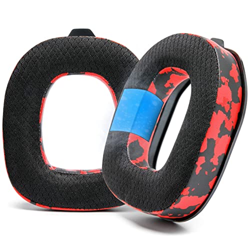 WC Freeze A40 - Hybrid Fabric Cooling Gel Earpads for Astro A40 TR | Made by Wicked Cushions | Improved Durability, Thickness & Sound Isolation | Red Camo - color: Red Camo