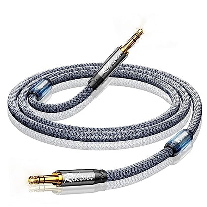 Aux Cord-3.5mm Male to Male Aux Cable with Magnetic Ring Supports[Hi-Fi,Shielded] 1/8 Inch Nylon Braided Auxiliary Audio Cable for Headphones,Car,Home Stereos,Speaker and More -2FT - size: 2FT/0.6M