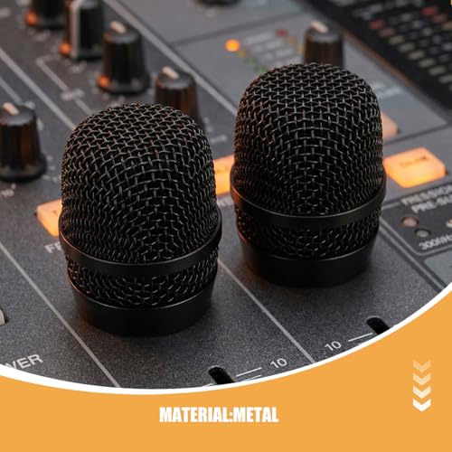 2Pcs Microphone Metal Head Cap Replacement Compatible for Beyer - Mesh Wireless Mic Grille Ball Head - Microphone Grille Ball for KTV - size: 6.50X5.50X5.50CM