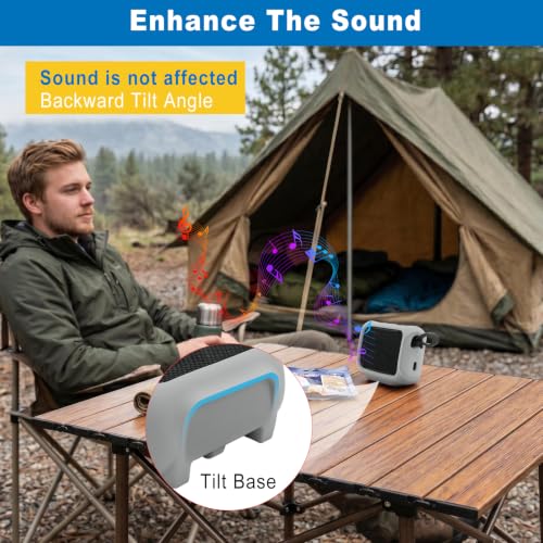Silicone Case Cover for JBL Go 5 Portable Speaker(Light Grey) | TXEsign Travel Carrying Protective Pouch with Attach Straps for Bike Golf Cart Scooter - color: Light Grey