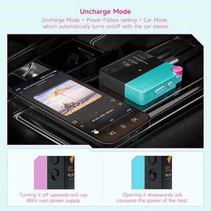 HiBy W4 Bluetooth Headphone Amplifier USB DAC, BT 5.4 & NFC, aptX Lossless LDAC, Dual DAC, DSD512 PCM 768kHz, 2-Inch Touch Screen, CVC Noise Reduction, 3.5mm & 4.4mm Balanced Output - color: Orange