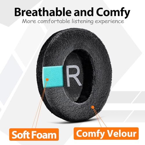AONIC 50 Ear Pads - TRANSTEK Replacement Ear Cushion Foam Compatible with AONIC 50 Headphones Soft I Comfortable Memory Foam (Velour)
