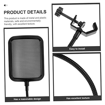 Abaodam Microphone Windscreen Pop Filter for Gaming Metal Mesh Shield Noise Reduction Cover for Podcast
