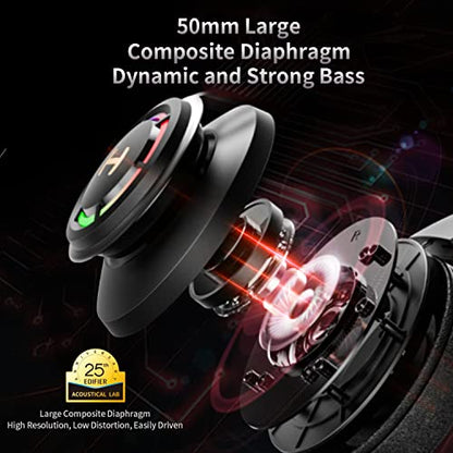 Edifier 7.1 Hi-Res Sound PC Gaming Headset Weird USB Over-Ear Headphone Noise Cancelling Mic RGB Light for PC PS4 Laptop Mac Desktop - color: Black_2