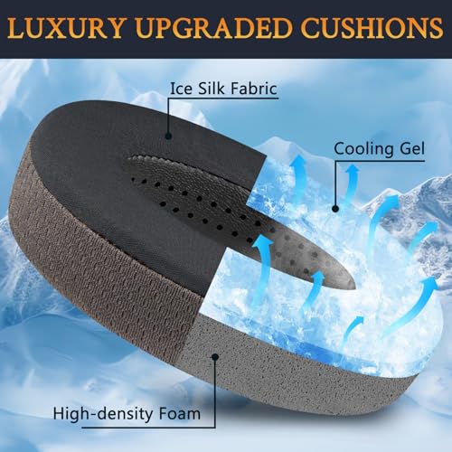 SOULWIT Cooling-Gel Earpads Cushions Replacement for Sennheiser HD650, HD660 S, HD660S2, HD600, HD6XX, HD58X, HD580, HD565, HD545, HD535 Headphones, Ear Pads with Ice Silk Fabric - Light Coffee - color: Light Coffee