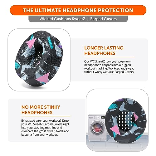 WC SweatZ Beats Solo - Sweat Earpad Covers for Beats Solo 4, Beats Solo 3 & Beats Solo 2, Made by Wicked Cushions | Sweatproof, Washable & Preserves Comfort | 90's Black - color: 90's Black