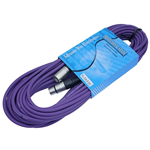50 foot Male to Female XLR microphone cable (Purple) - color: Purple