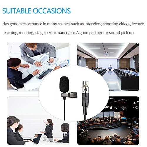 Lavalier Microphone Lapel Microphone Compatible with AKG Samson Wireless Transmitter - Unidirectional Condenser Mic - Mini XLR TA3F Plug - size: Mini XLR TA3F Plug for AKG Only