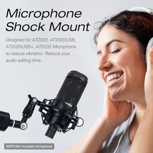 YOUSHARES AT2020 Shock Mount, Microphone Shock Mount Reduces Vibration Noise for Audio Technica AT2020 AT2035 ATR2500 Condenser Mic