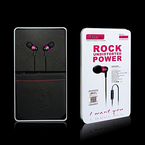 A8 MP3 Metal in-Ear Deep Bass Sound Earbuds with mic Headphones Headsets Earphones for Apple Samsung HTC Nokia lg (Pink) - color: Pink