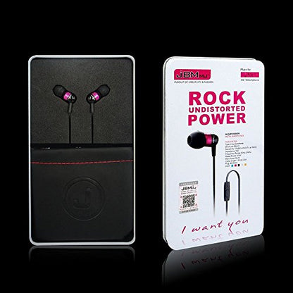 A8 MP3 Metal in-Ear Deep Bass Sound Earbuds with mic Headphones Headsets Earphones for Apple Samsung HTC Nokia lg (Pink) - color: Pink