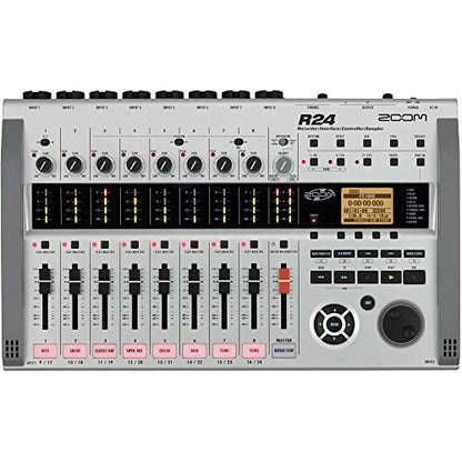Zoom R24 Multi-Track Tabletop Recorder, Interface, Controller, 8 XLR Combo Inputs, 24 Tracks, USB Audio Interface, Built In Stereo Condenser Microphones, Pad Sampler