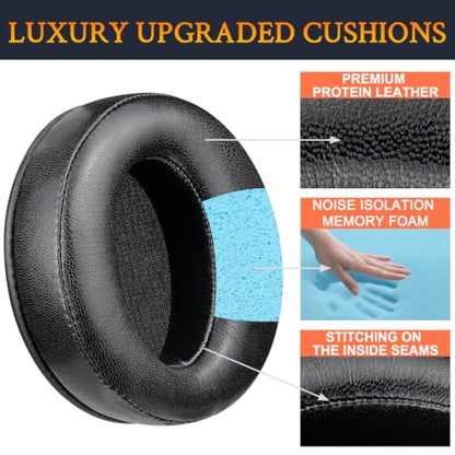 SOULWIT Earpads for Sony MDR-RF985R/RF6500 - Black | for MDR-RF(985R/970/970RK/960R/960RK/925RK/865/865R/865RK/860/860F), MDR-DS6500(RF6500) Headphones