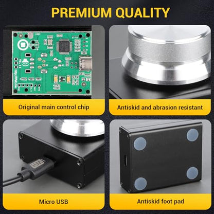 DROK USB Volume Knob, Small PC Computer Speaker Volume Control Audio External USB Volume Control Knob with 1-Key Mute Function Support Win7 8 10 XP Mac Vista Android, Black and Silver - color: Silver, size: Small/Programmable