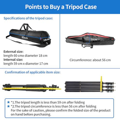 HEMMOTOP Tripod Bag All-Around Thick Padded Case Portable 25.6x7 in R06518 | Heavy Duty, Nylon, Hand-Held and Shoulder-Back, 2 Zippered Pockets, for Carrying Speaker Stand, Mic Stand, Telescope - size: 25.6" L x 7" D