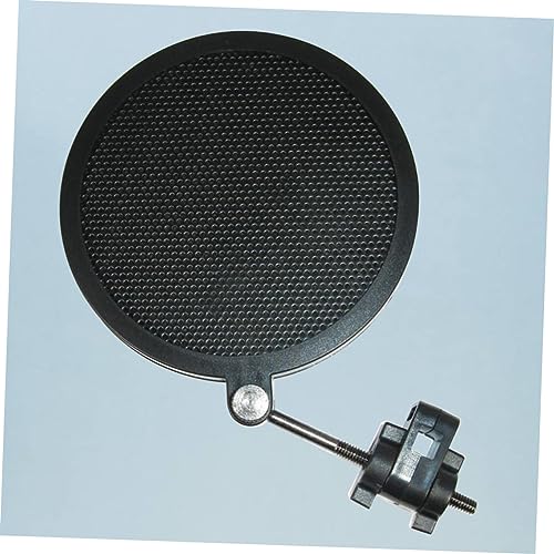 BESTonZON 1pcs Studio Microphone Double-layer Iron Net Windscreen Shield for Small Mics Protects against Plosives Saliva for Recording and Streaming Black