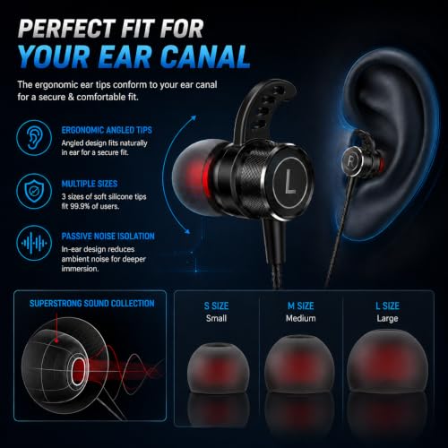 KASOTT SoundMaster Pro V1 - Gaming Earphones with Dual Audio Drivers,Battle Buds,in-Line Mic with Mute and Volume Control, Compatible with Xbox Series,Xbox One,PS5,PS4,Switch,Pc with 3.5mm Aux