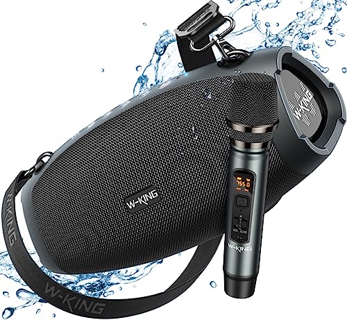 W-KING Portable Loud Bluetooth Speakers, 120W Max with Wireless Microphone
