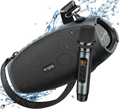 W-KING Portable Loud Bluetooth Speakers, 120W Max with Wireless Microphone