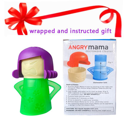 Angry Mama Microwave Steam Cleaner, Reusable Kitchen Gadget & Gift - color: Green