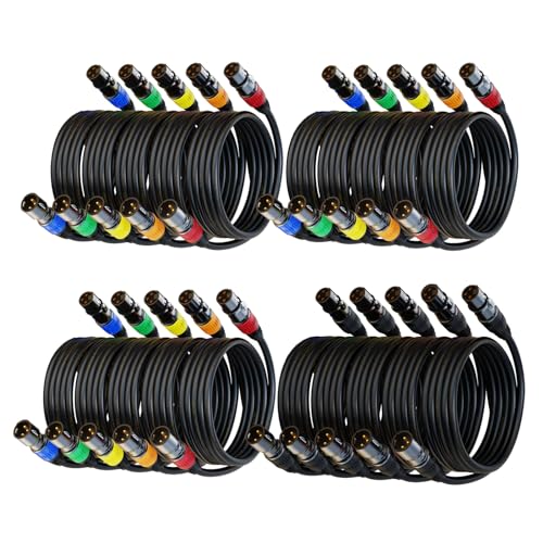 XLR Cables 3ft 20Pack, XLR Microphone Cable Mic Cable Male to Female Gold-Plated 3-Pins - size: 3ft, style: 20 Pack
