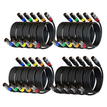 XLR Cables 3ft 20Pack, XLR Microphone Cable Mic Cable Male to Female Gold-Plated 3-Pins - size: 3ft, style: 20 Pack